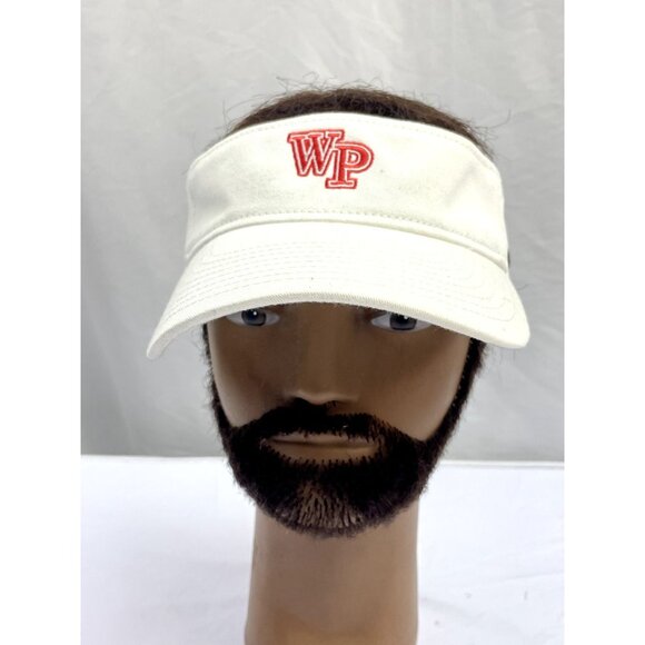 word press WP red embroidery Nike white golf tennis visor black swoosh - Picture 2 of 10